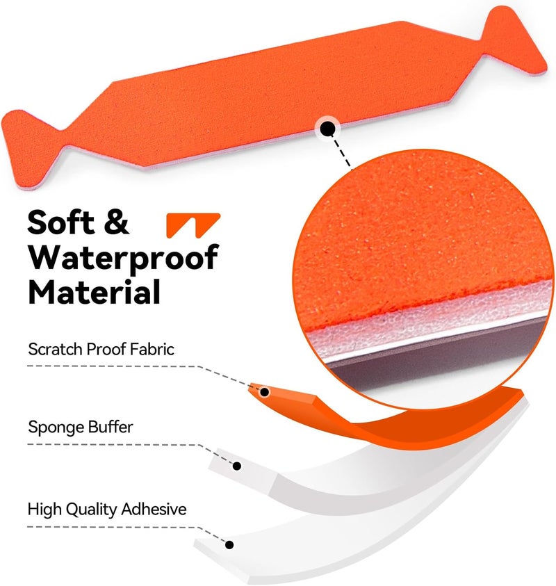 WRAPXPERT Pre-Cut 10pcs Squeegee Felts,Orange Felt Tape with Adhesive Backing Fit 4-inchs, Vinyl Squeegee Buffer for Window Tint Kit, Vinyl Wrap Tools - Image 2